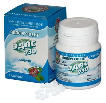 Эдас-930 Аллергопент, гранулы гомеопатические, 20г
