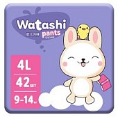 Watashi (Ваташи) подгузники-трусики размер L 9-14кг, 42 шт, Коттон Клаб ООО